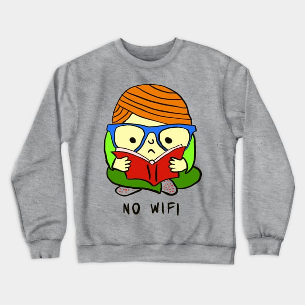 No WiFi, Read A Book Crewneck Sweatshirt by VintageArtwork